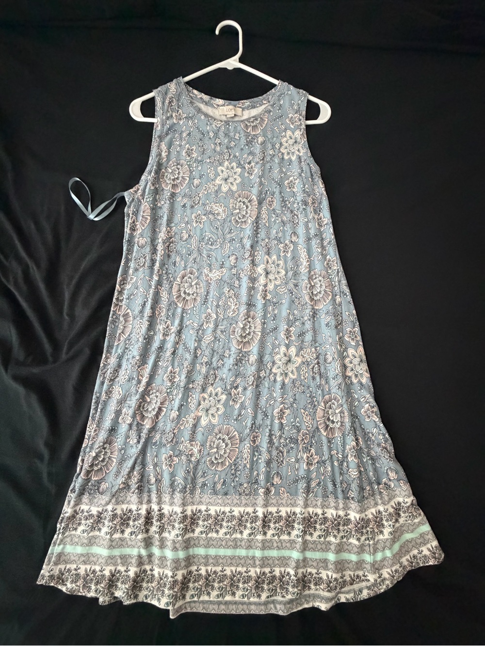 LOFT Women’s Light Blue Floral Maxi Dress